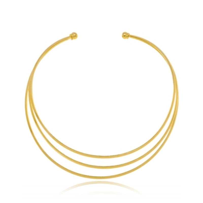 Colar Ouro Feminino Americana - Colar Ouro Feminino