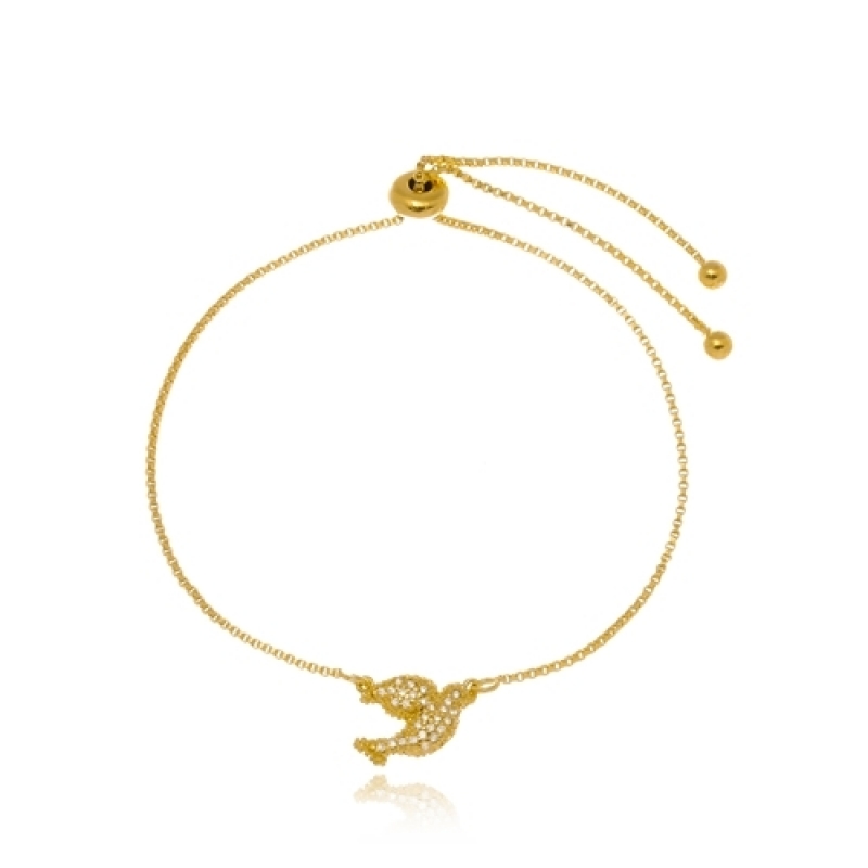 Preço de Pulseira em Ouro Feminina ALDEIA DA SERRA - Pulseira de Ouro Feminina com Pingente