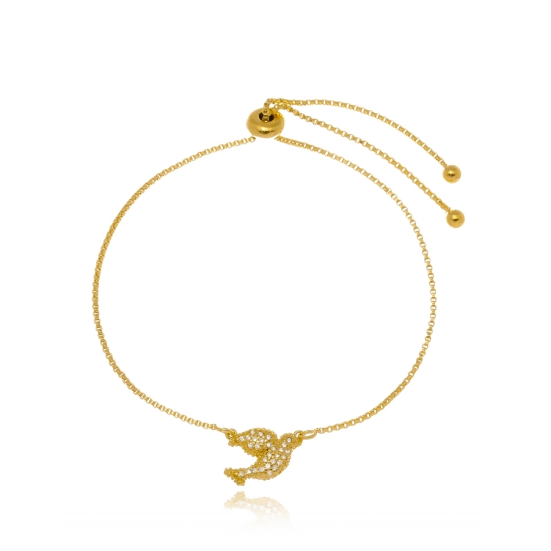 Pulseira de Ouro Feminina Argola Jardim Novo Mundo - Pulseira de Ouro Feminina