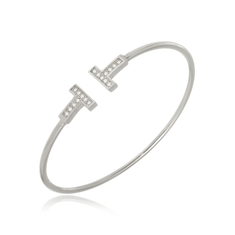 Pulseira de Prata Feminina ABCD - Pulseira Feminina Folheada a Ouro