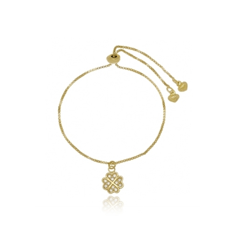 Pulseira Infantil Banhada a Ouro Jardim Everest - Pulseira Infantil Feminina de Ouro