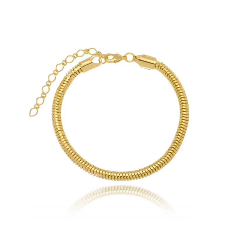 Pulseiras de Ouro Femininas Argola Mendonça - Pulseira Banhada a Ouro Feminina