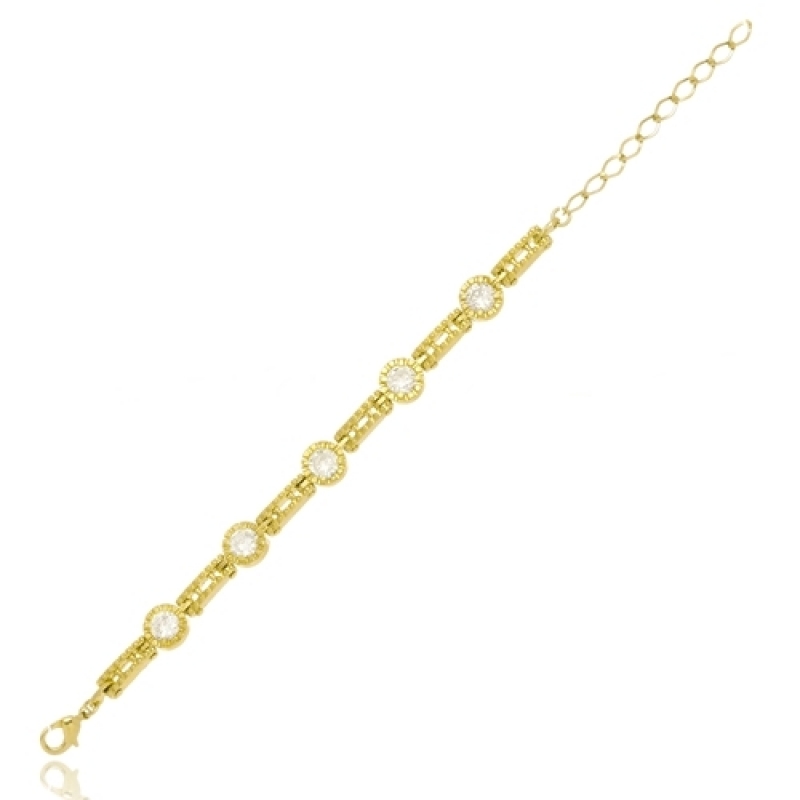 Pulseiras Douradas Femininas Pinheiros - Pulseira Feminina Folheada a Ouro