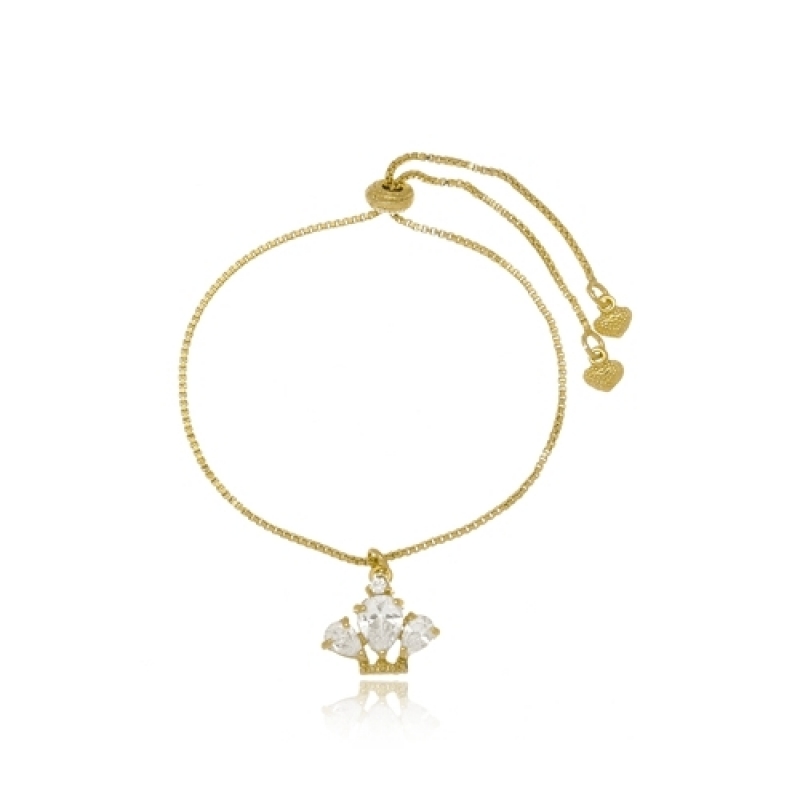 Pulseiras Infantis de Ouro com Plaquinha Jardim Novo Mundo - Pulseira de Ouro Infantil Unicórnio