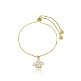 pulseiras infantis de ouro com plaquinha Santa Isabel